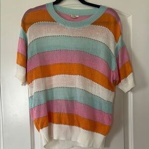 143 Story by Lineup | Bright Colorful Striped Knit Sweater Tee